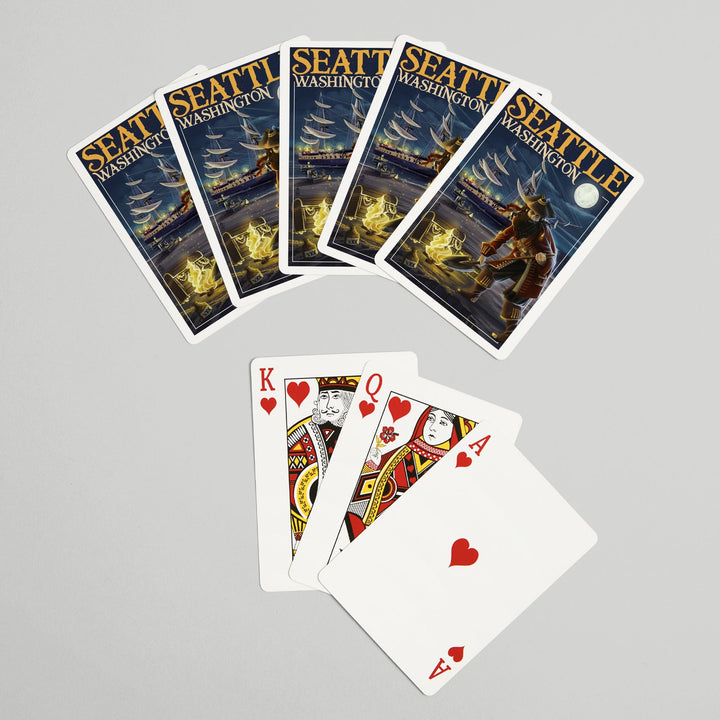 Playing Cards, Seattle, Washington, Pirate and Treasure, 52 Card Deck with Jokers in Box, Unique Art Cards Lantern Press 