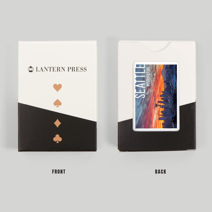 Playing Cards, Seattle, Washington, Rainier and Sunrise, 52 Card Deck with Jokers in Box, Unique Art Cards Lantern Press 