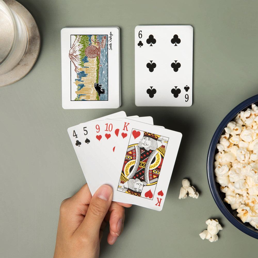 Playing Cards, Seattle, Washington, Skyline, 52 Card Deck with Jokers in Box, Unique Art Cards Lantern Press 