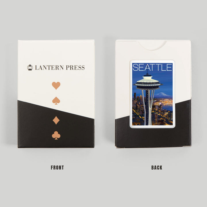 Playing Cards, Seattle, Washington, Space Needle Aerial View, 52 Card Deck with Jokers in Box, Unique Art Cards Lantern Press 
