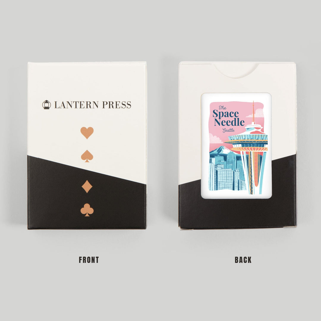Playing Cards, Seattle, Washington, Space Needle, Epic City Scene, 52 Card Deck with Jokers in Box, Unique Art Cards Lantern Press 