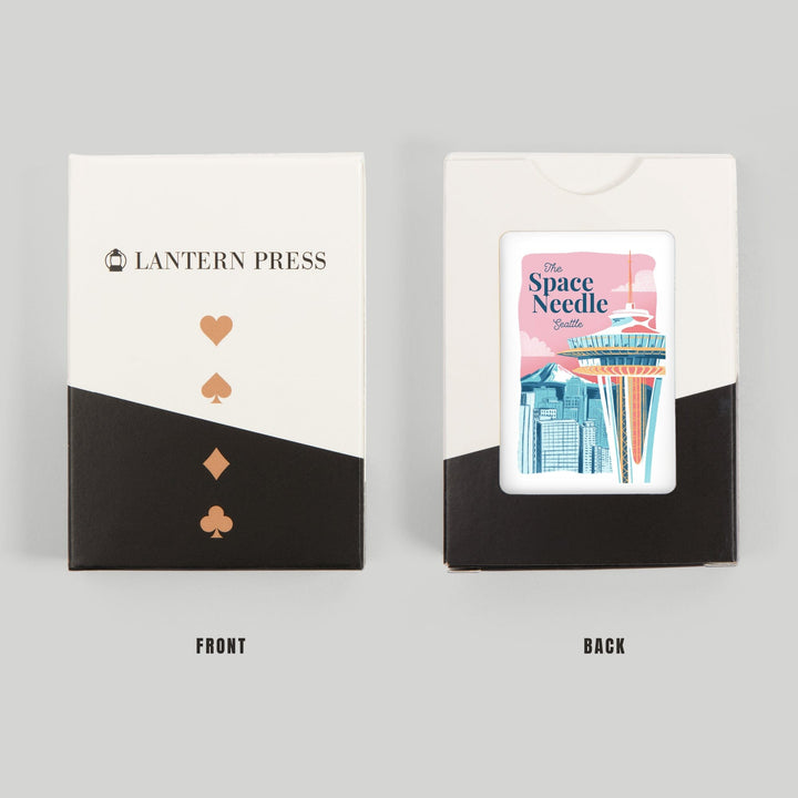 Playing Cards, Seattle, Washington, Space Needle, Epic City Scene, 52 Card Deck with Jokers in Box, Unique Art Cards Lantern Press 