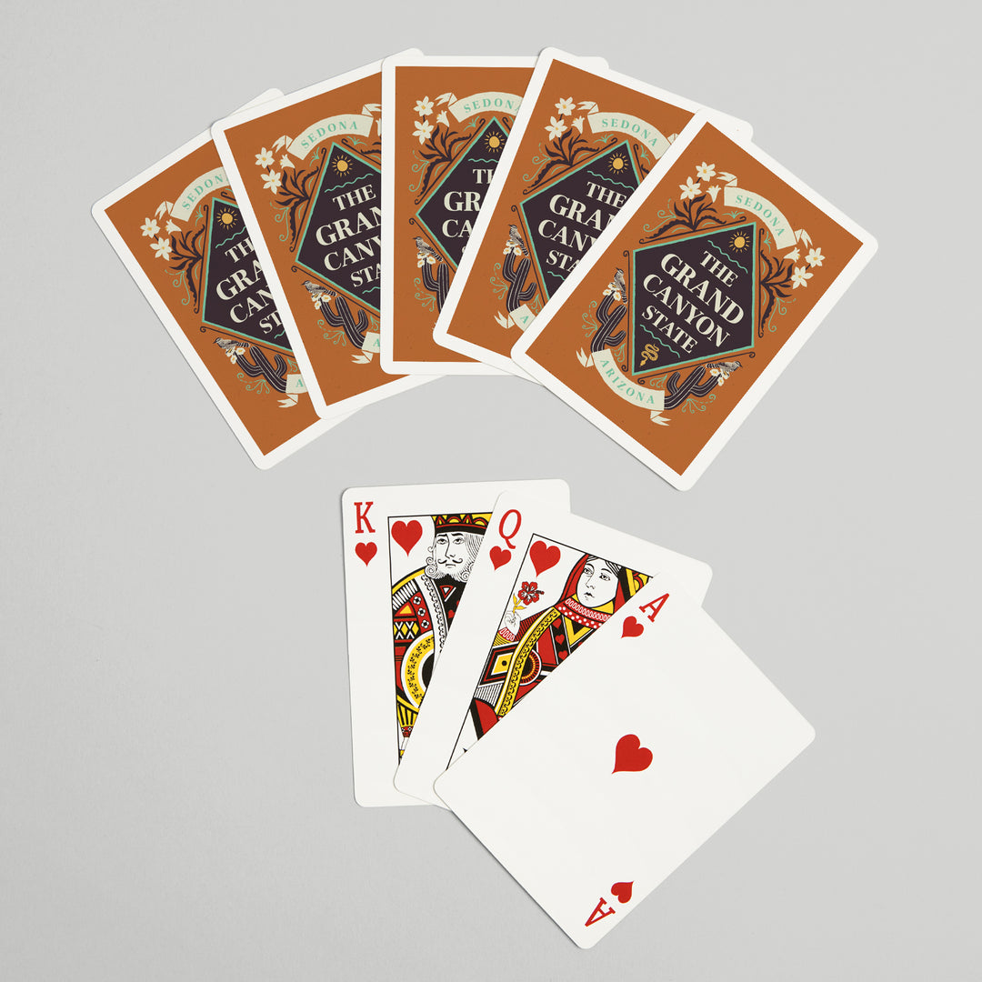 Playing Cards, Sedona, Arizona, State Motto Crest, State Series, 52 Card Deck with Jokers in Box, Unique Art Cards Lantern Press 