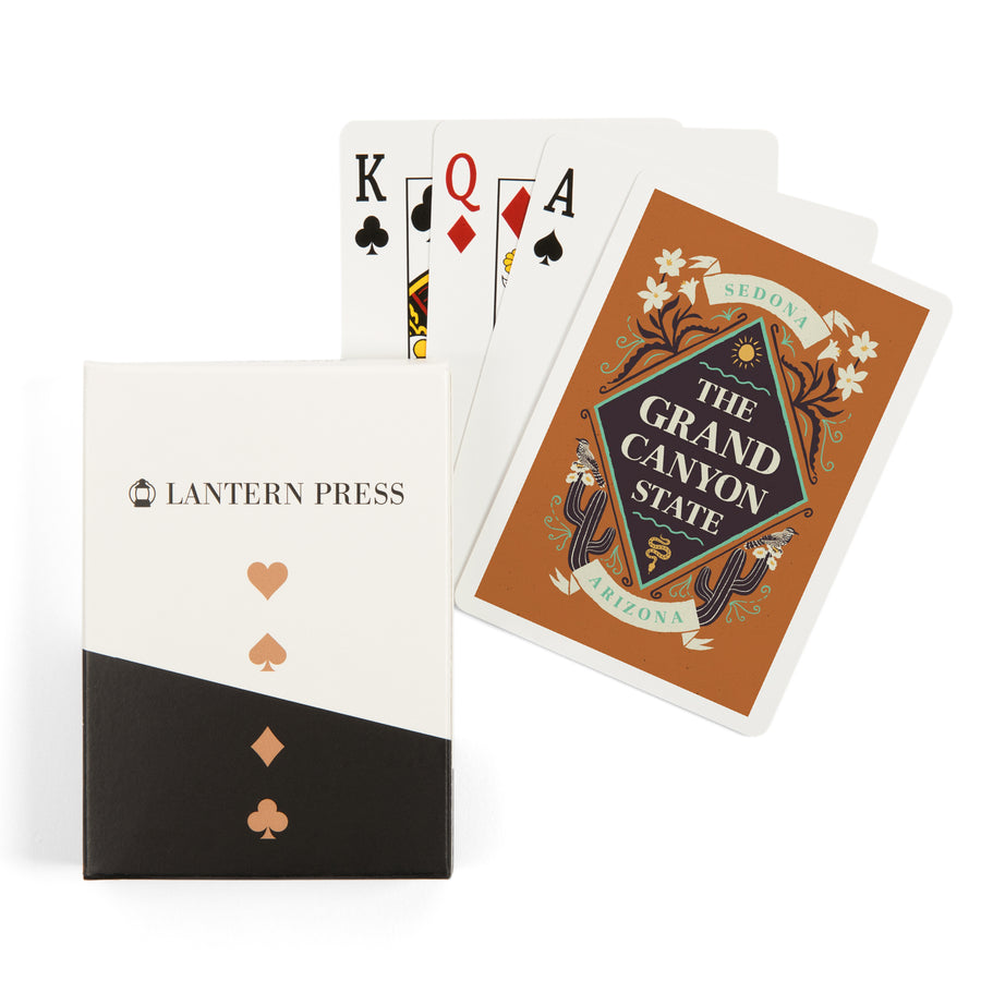 Playing Cards, Sedona, Arizona, State Motto Crest, State Series, 52 Card Deck with Jokers in Box, Unique Art Cards Lantern Press 