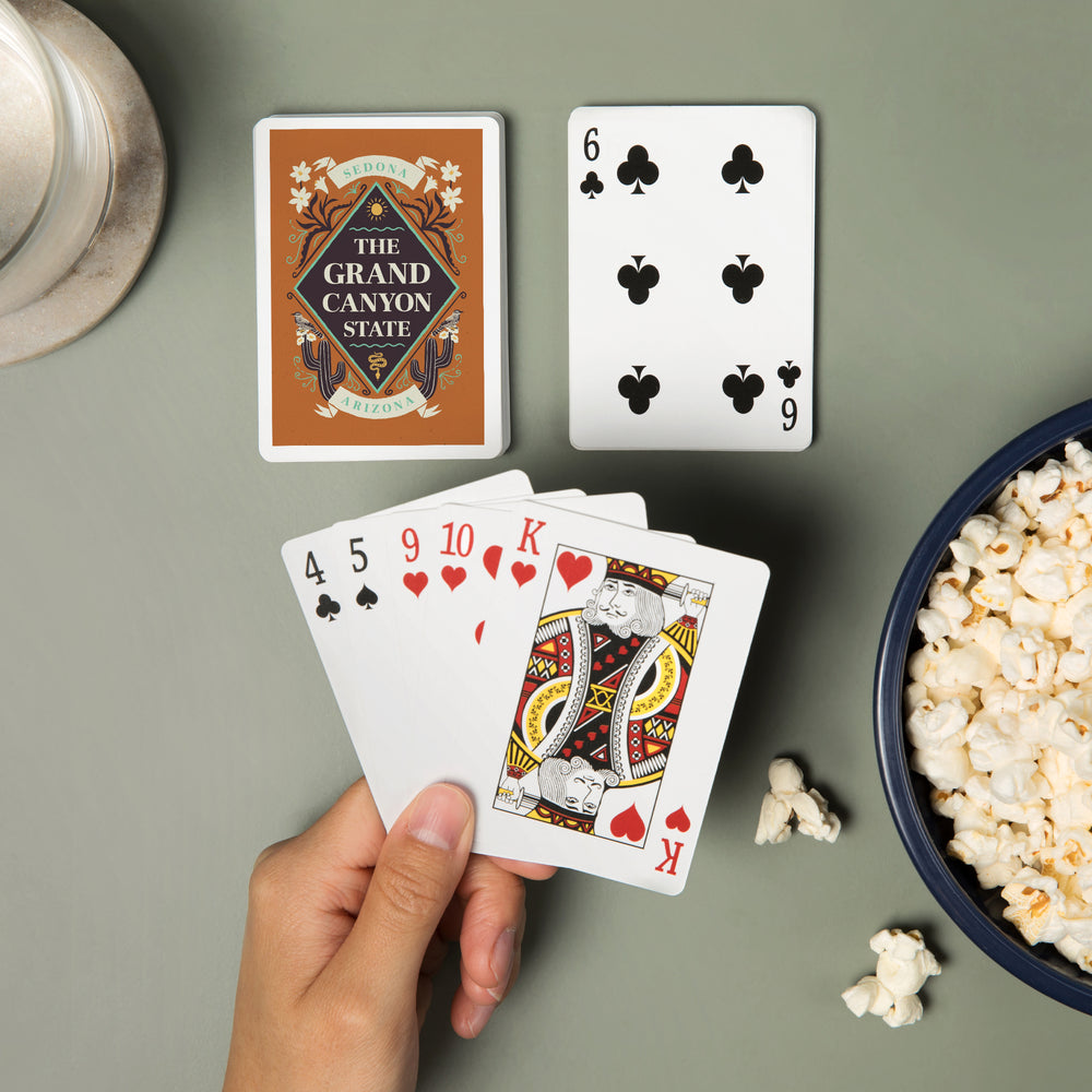 Playing Cards, Sedona, Arizona, State Motto Crest, State Series, 52 Card Deck with Jokers in Box, Unique Art Cards Lantern Press 