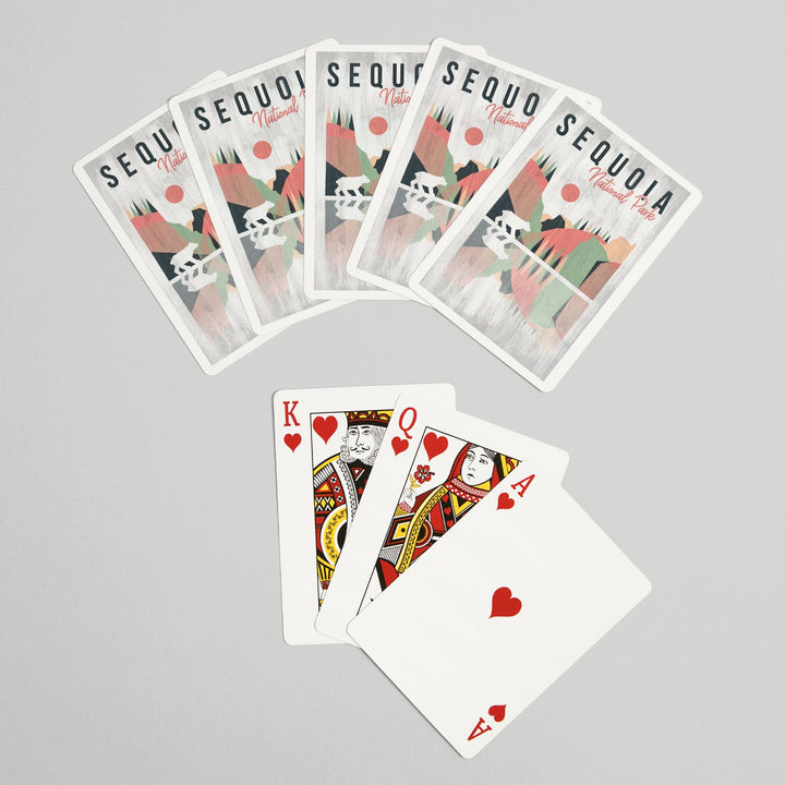 Playing Cards, Sequoia National Park, Bear, Geometric Opacity, 52 Card Deck with Jokers in Box, Unique Art Cards Lantern Press 