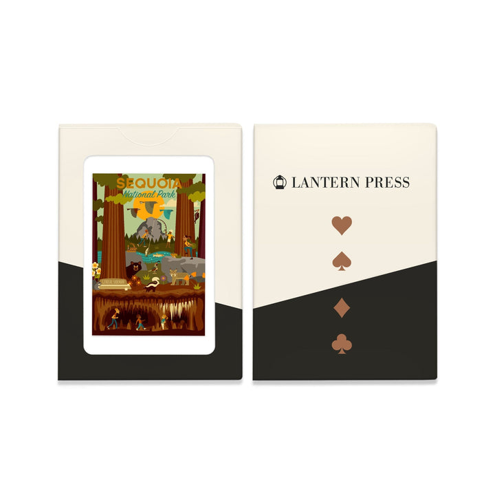 Playing Cards, Sequoia National Park, California, Geometric National Park Series, 52 Card Deck with Jokers in Box, Unique Art Cards Lantern Press 
