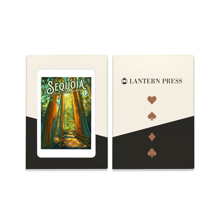 Playing Cards, Sequoia National Park, California, Oil Painting, 52 Card Deck with Jokers in Box, Unique Art Cards Lantern Press 