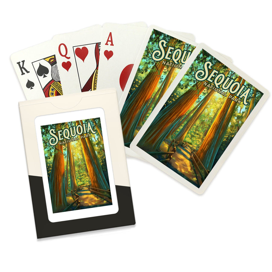 Playing Cards, Sequoia National Park, California, Oil Painting, 52 Card Deck with Jokers in Box, Unique Art Cards Lantern Press 