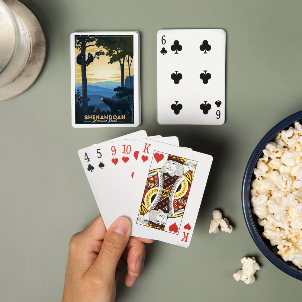 Playing Cards, Shenandoah National Park, Black Bears, Lithograph, 52 Card Deck with Jokers in Box, Unique Art Cards Lantern Press 
