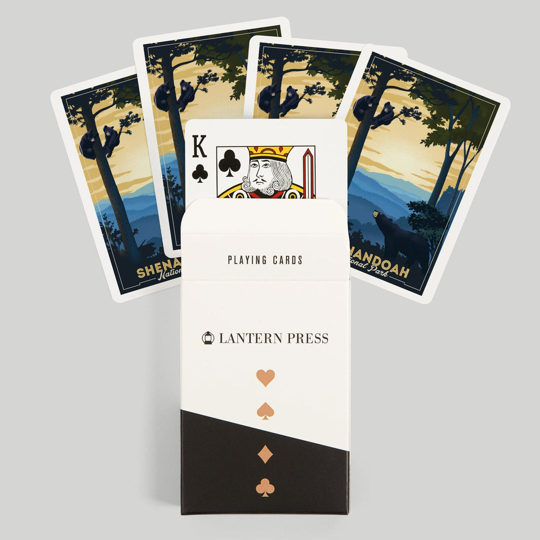 Playing Cards, Shenandoah National Park, Black Bears, Lithograph, 52 Card Deck with Jokers in Box, Unique Art Cards Lantern Press 