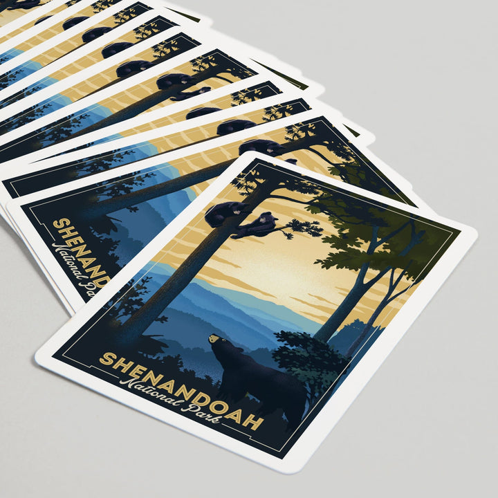 Playing Cards, Shenandoah National Park, Black Bears, Lithograph, 52 Card Deck with Jokers in Box, Unique Art Cards Lantern Press 