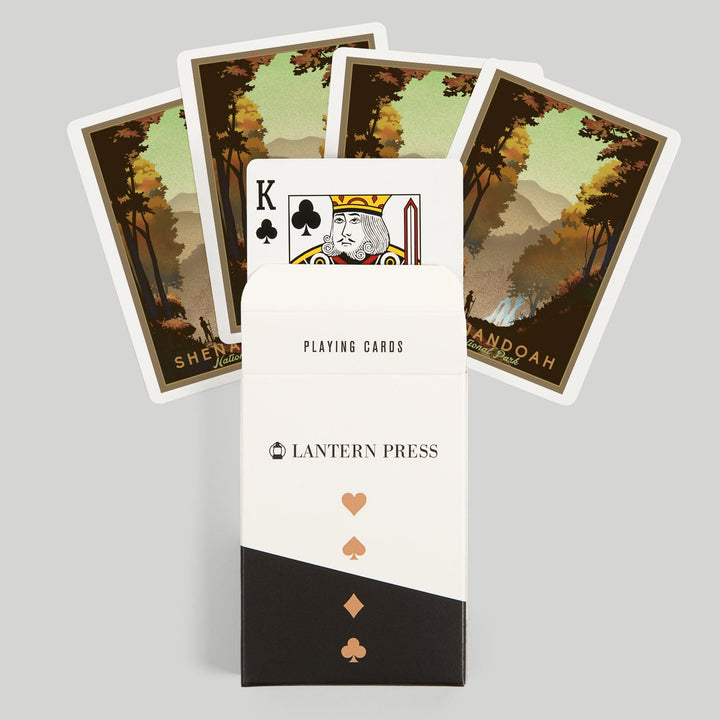 Playing Cards, Shenandoah National Park, Falls, Lithograph, 52 Card Deck with Jokers in Box, Unique Art Cards Lantern Press 