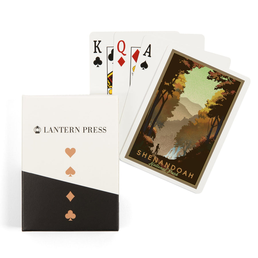Playing Cards, Shenandoah National Park, Falls, Lithograph, 52 Card Deck with Jokers in Box, Unique Art Cards Lantern Press 