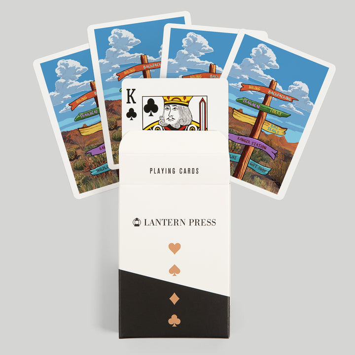 Playing Cards, Signpost, Desert, 52 Card Deck with Jokers in Box, Unique Art Cards Lantern Press 