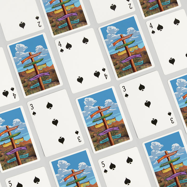 Playing Cards, Signpost, Desert, 52 Card Deck with Jokers in Box, Unique Art Cards Lantern Press 