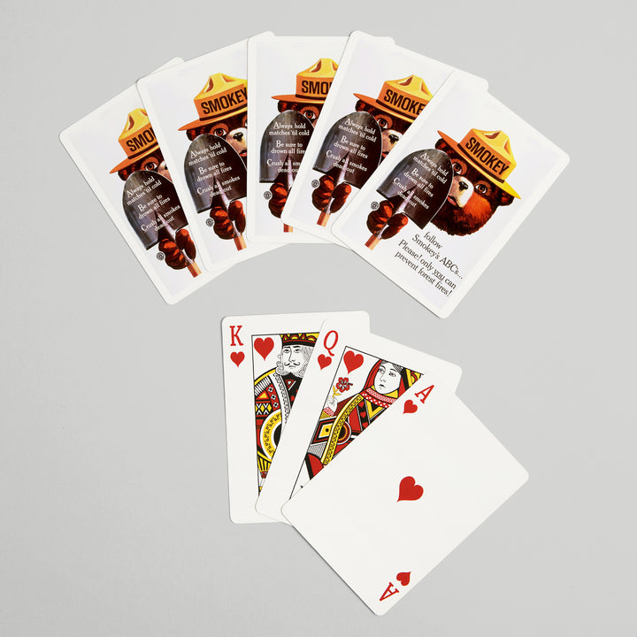 Playing Cards, Smokey Bear, ABCs, Shovels, Officially Licensed Vintage Poster, 52 Card Deck with Jokers in Box, Unique Art Cards Lantern Press 