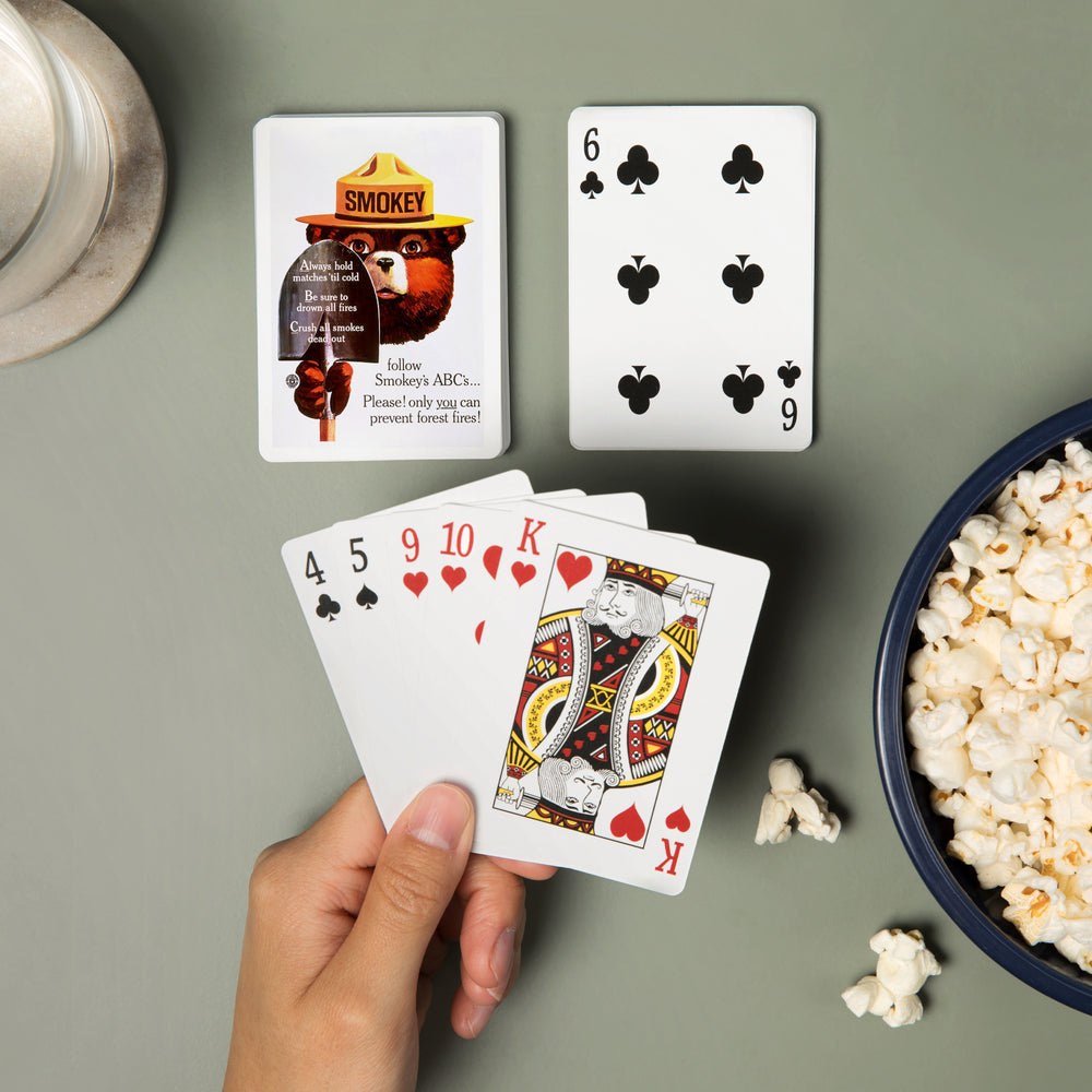 Playing Cards, Smokey Bear, ABCs, Shovels, Officially Licensed Vintage Poster, 52 Card Deck with Jokers in Box, Unique Art Cards Lantern Press 