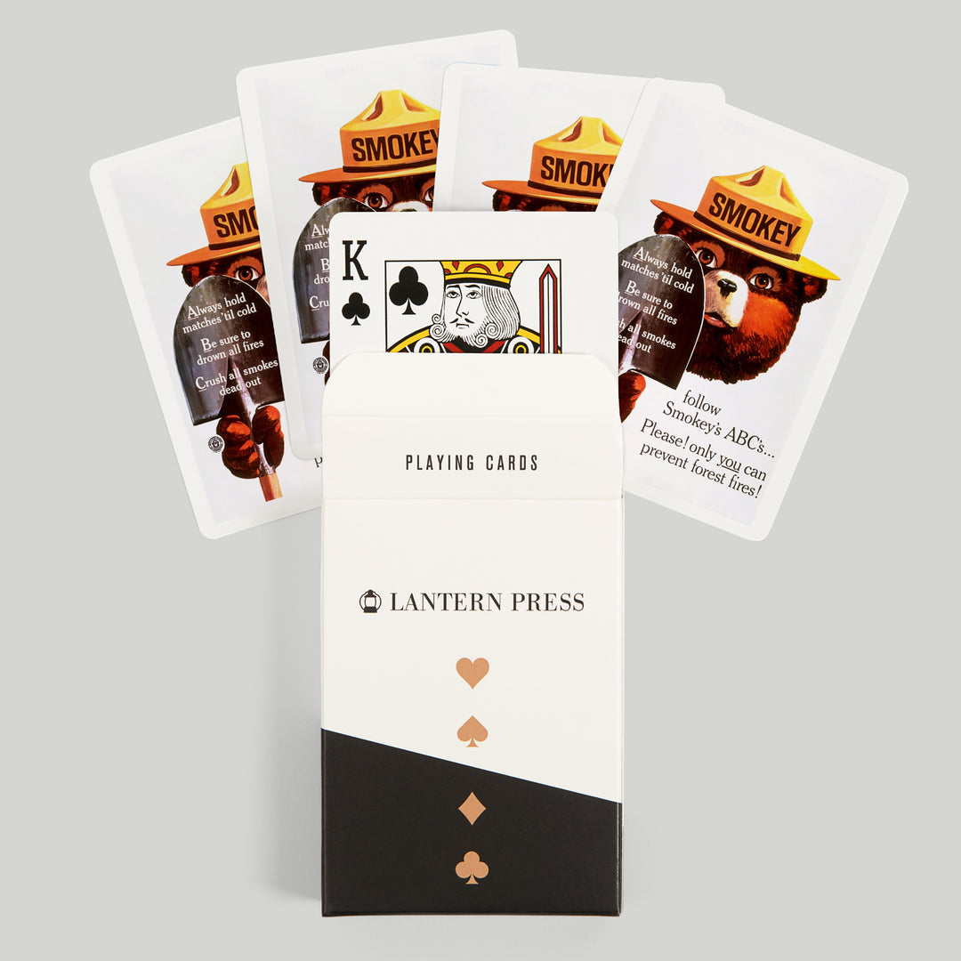 Playing Cards, Smokey Bear, ABCs, Shovels, Officially Licensed Vintage Poster, 52 Card Deck with Jokers in Box, Unique Art Cards Lantern Press 