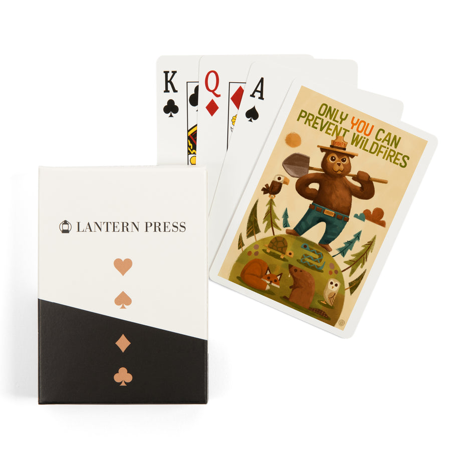 Playing Cards, Smokey Bear and Friends, Officially Licensed, 52 Card Deck with Jokers in Box, Unique Art Cards Lantern Press 