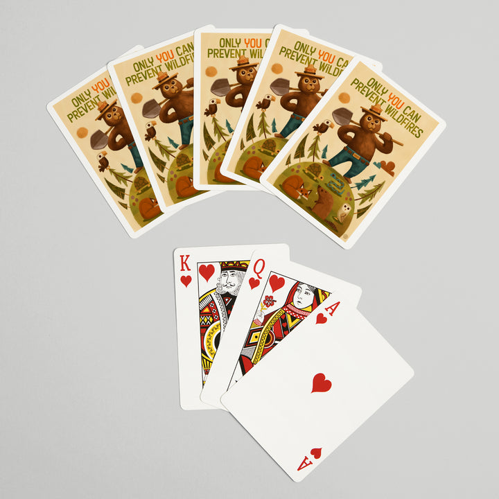 Playing Cards, Smokey Bear and Friends, Officially Licensed, 52 Card Deck with Jokers in Box, Unique Art Cards Lantern Press 