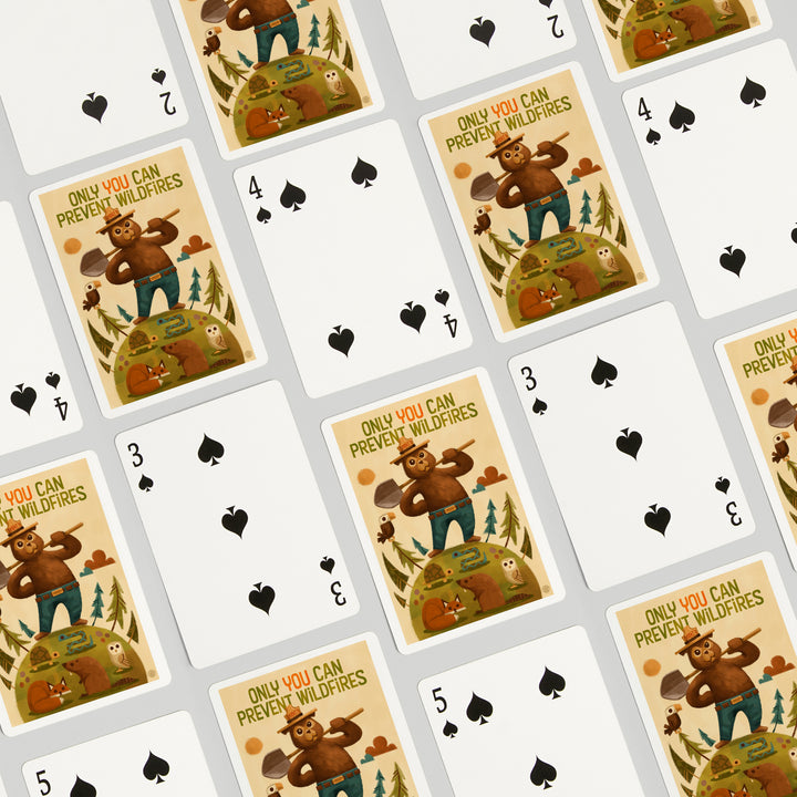 Playing Cards, Smokey Bear and Friends, Officially Licensed, 52 Card Deck with Jokers in Box, Unique Art Cards Lantern Press 