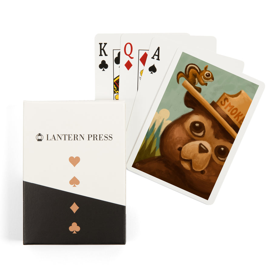 Playing Cards, Smokey Bear and Squirrel, Officially Licensed, 52 Card Deck with Jokers in Box, Unique Art Cards Lantern Press 