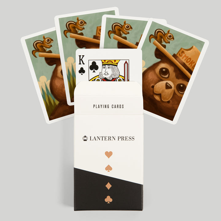 Playing Cards, Smokey Bear and Squirrel, Officially Licensed, 52 Card Deck with Jokers in Box, Unique Art Cards Lantern Press 