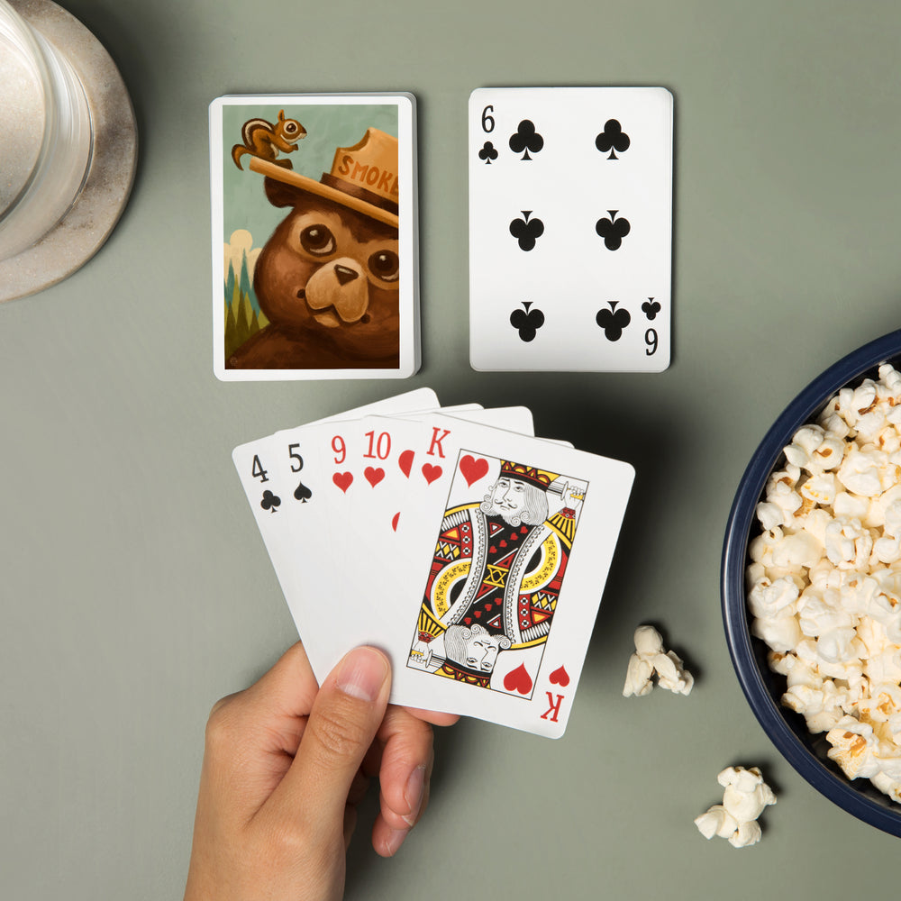 Playing Cards, Smokey Bear and Squirrel, Officially Licensed, 52 Card Deck with Jokers in Box, Unique Art Cards Lantern Press 