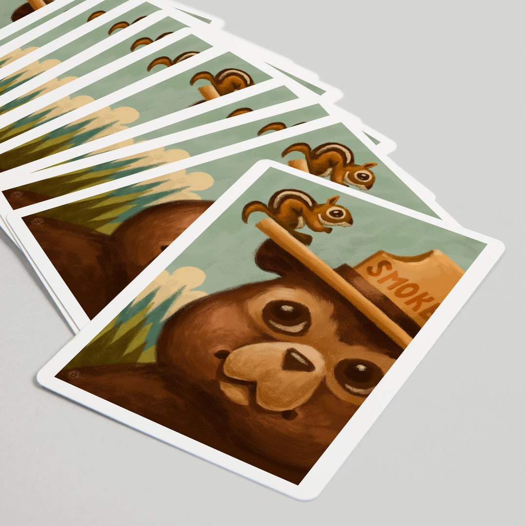 Playing Cards, Smokey Bear and Squirrel, Officially Licensed, 52 Card Deck with Jokers in Box, Unique Art Cards Lantern Press 