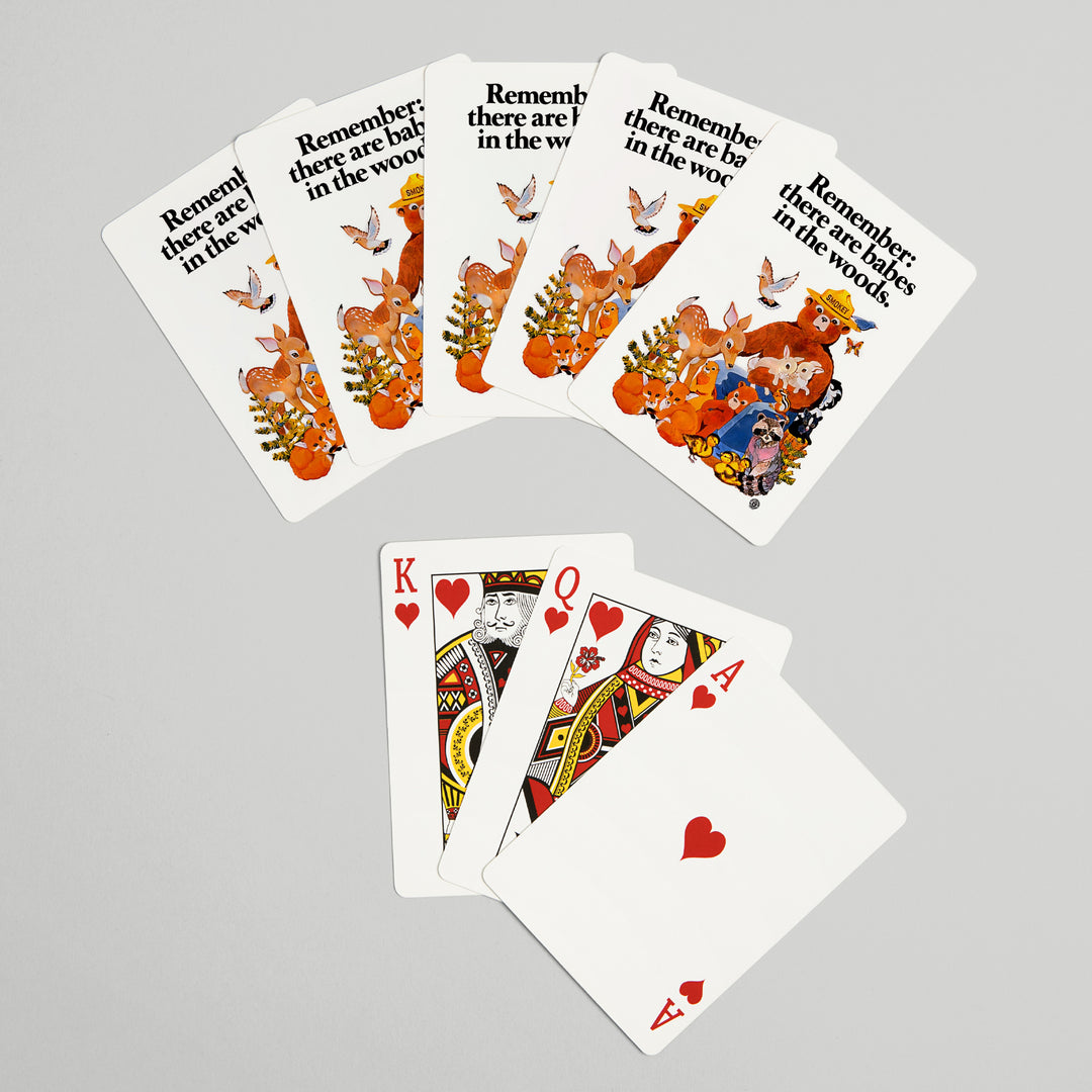 Playing Cards, Smokey Bear, Babes in the Woods, Vintage Poster, 52 Card Deck with Jokers in Box, Unique Art Cards Lantern Press 