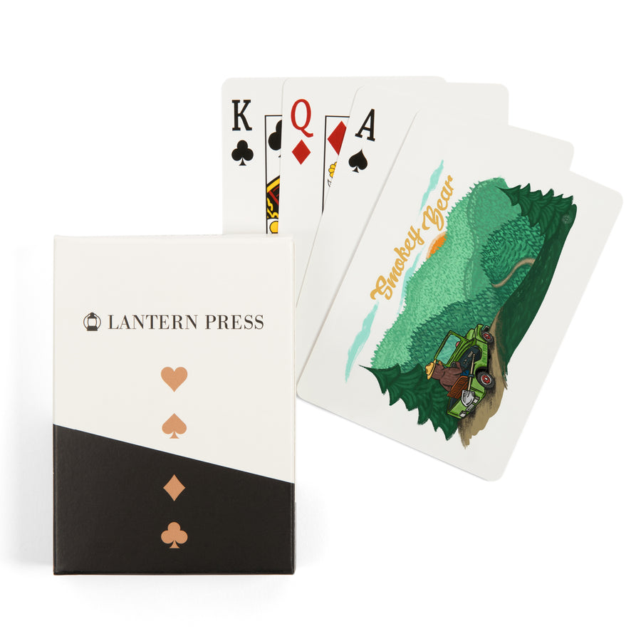 Playing Cards, Smokey Bear Driving, Officially Licensed, 52 Card Deck with Jokers in Box, Unique Art Cards Lantern Press 