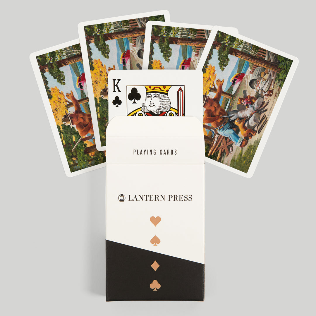 Playing Cards, Smokey Bear, Extinguishing Left Campfire, Officially Licensed Vintage Poster, 52 Card Deck with Jokers in Box, Unique Art Cards Lantern Press 