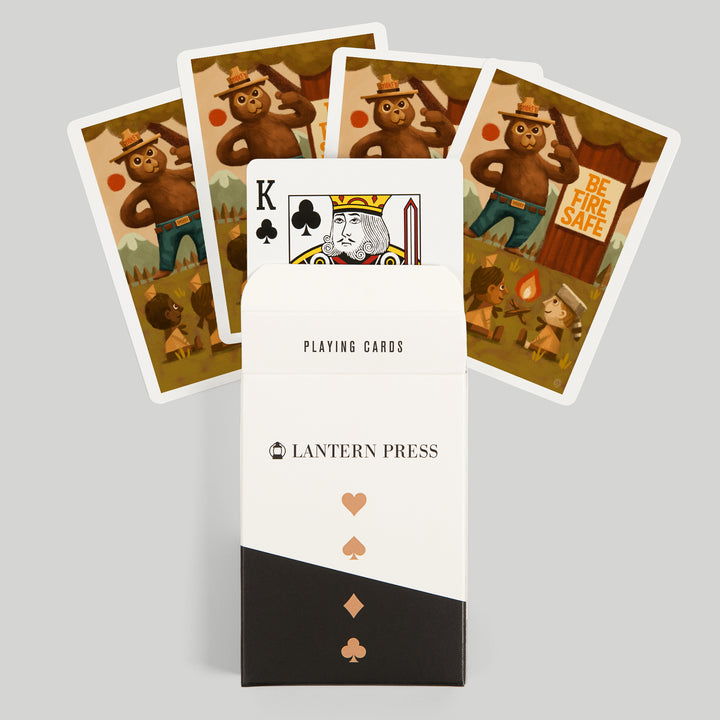 Playing Cards, Smokey Bear, Fire Safety School, Officially Licensed, 52 Card Deck with Jokers in Box, Unique Art Cards Lantern Press 