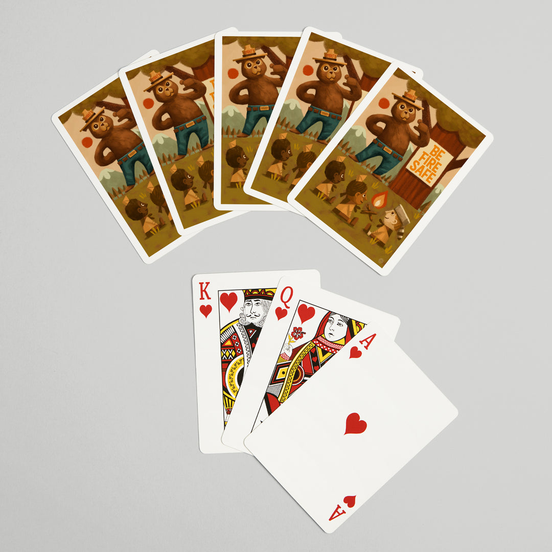 Playing Cards, Smokey Bear, Fire Safety School, Officially Licensed, 52 Card Deck with Jokers in Box, Unique Art Cards Lantern Press 