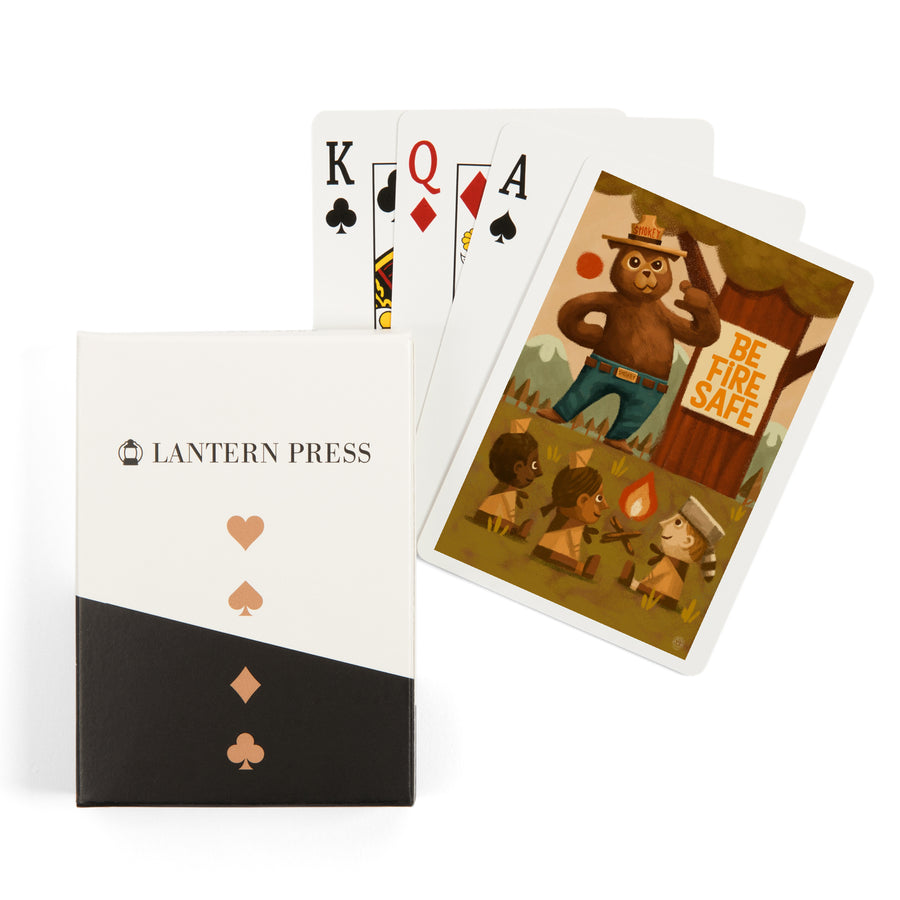 Playing Cards, Smokey Bear, Fire Safety School, Officially Licensed, 52 Card Deck with Jokers in Box, Unique Art Cards Lantern Press 