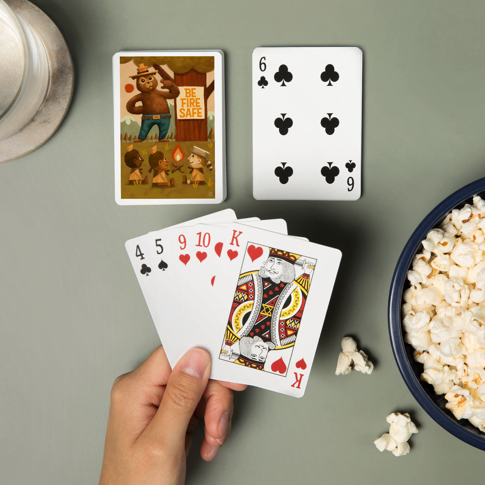Playing Cards, Smokey Bear, Fire Safety School, Officially Licensed, 52 Card Deck with Jokers in Box, Unique Art Cards Lantern Press 