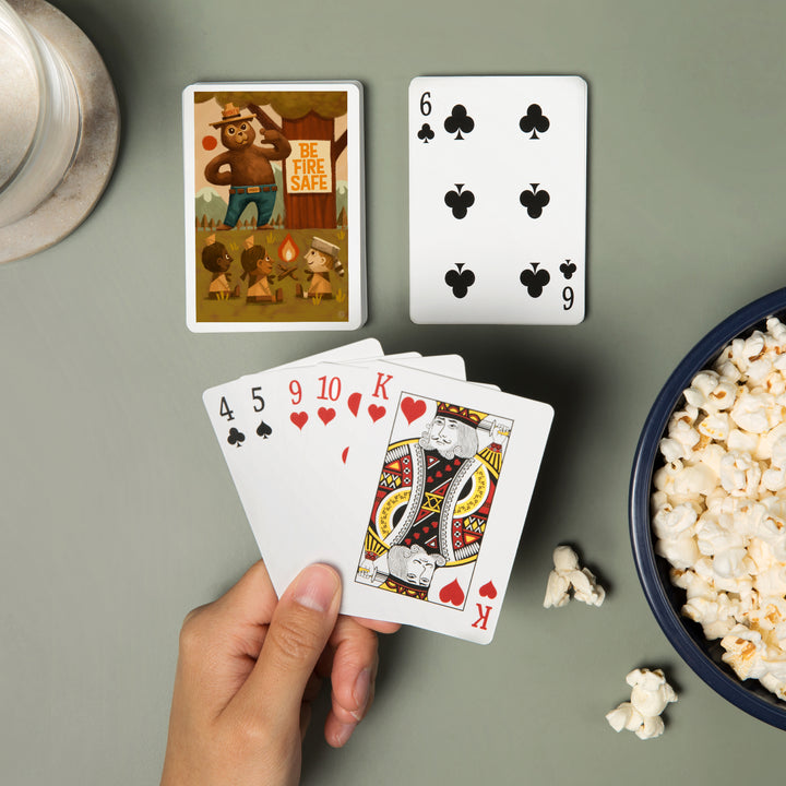 Playing Cards, Smokey Bear, Fire Safety School, Officially Licensed, 52 Card Deck with Jokers in Box, Unique Art Cards Lantern Press 