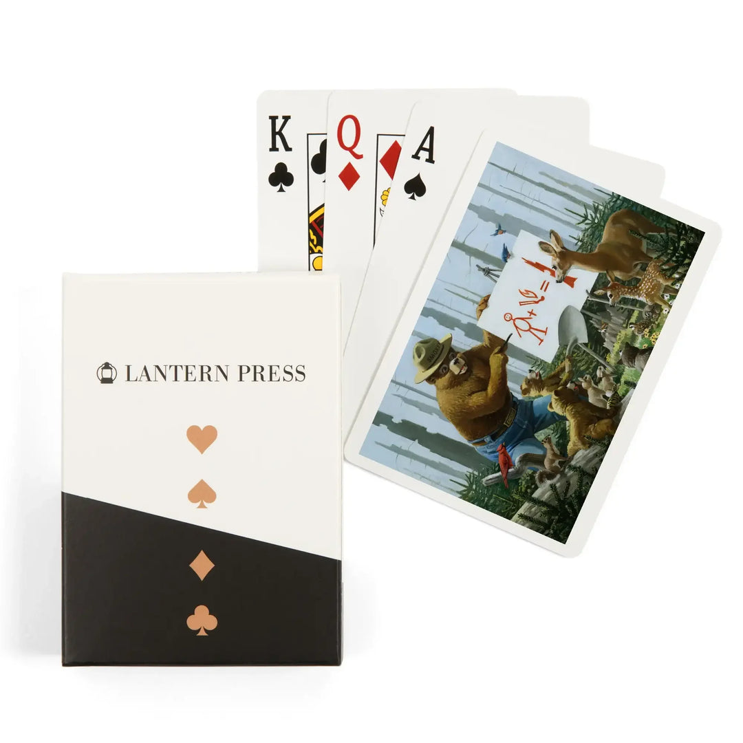 Playing Cards, Smokey Bear, Forest Fire Equation, Officially Licensed Vintage Poster, 52 Card Deck with Jokers in Box, Unique Art Cards Lantern Press 