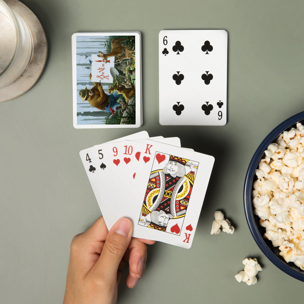 Playing Cards, Smokey Bear, Forest Fire Equation, Officially Licensed Vintage Poster, 52 Card Deck with Jokers in Box, Unique Art Cards Lantern Press 