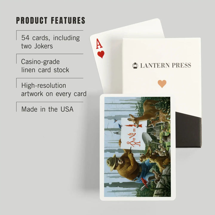 Playing Cards, Smokey Bear, Forest Fire Equation, Officially Licensed Vintage Poster, 52 Card Deck with Jokers in Box, Unique Art Cards Lantern Press 