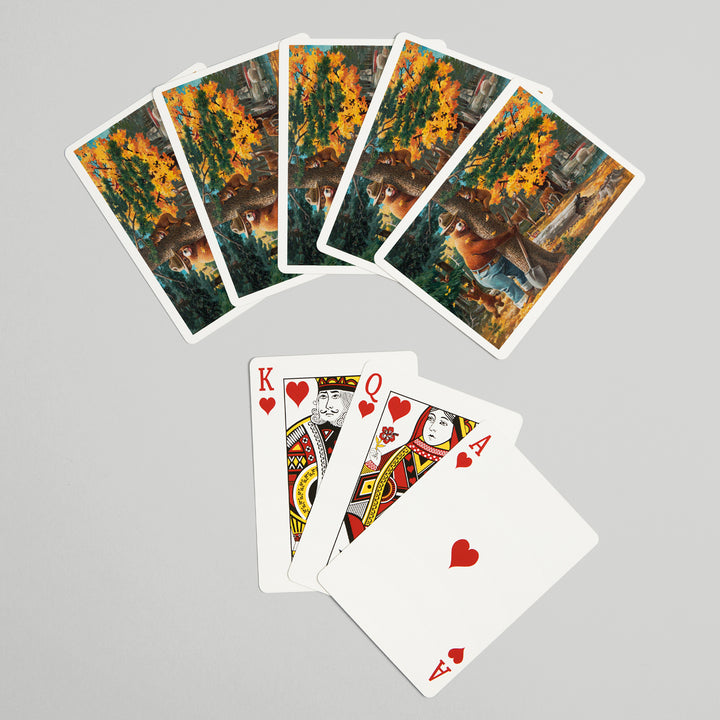 Playing Cards, Smokey Bear Hugging Tree, Officially Licensed, 52 Card Deck with Jokers in Box, Unique Art Cards Lantern Press 