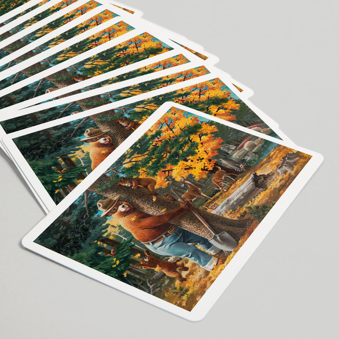 Playing Cards, Smokey Bear Hugging Tree, Officially Licensed, 52 Card Deck with Jokers in Box, Unique Art Cards Lantern Press 