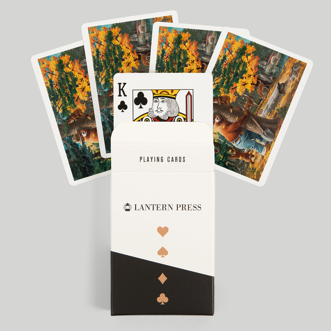 Playing Cards, Smokey Bear Hugging Tree, Officially Licensed, 52 Card Deck with Jokers in Box, Unique Art Cards Lantern Press 
