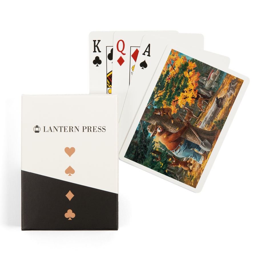 Playing Cards, Smokey Bear Hugging Tree, Officially Licensed, 52 Card Deck with Jokers in Box, Unique Art Cards Lantern Press 