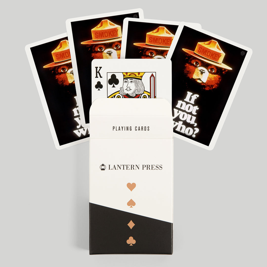 Playing Cards, Smokey Bear, If Not You, Who, Officially Licensed Vintage Poster, 52 Card Deck with Jokers in Box, Unique Art Cards Lantern Press 
