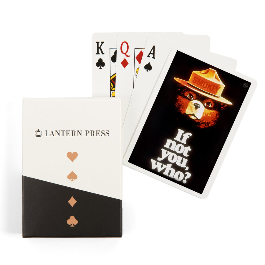 Playing Cards, Smokey Bear, If Not You, Who, Officially Licensed Vintage Poster, 52 Card Deck with Jokers in Box, Unique Art Cards Lantern Press 