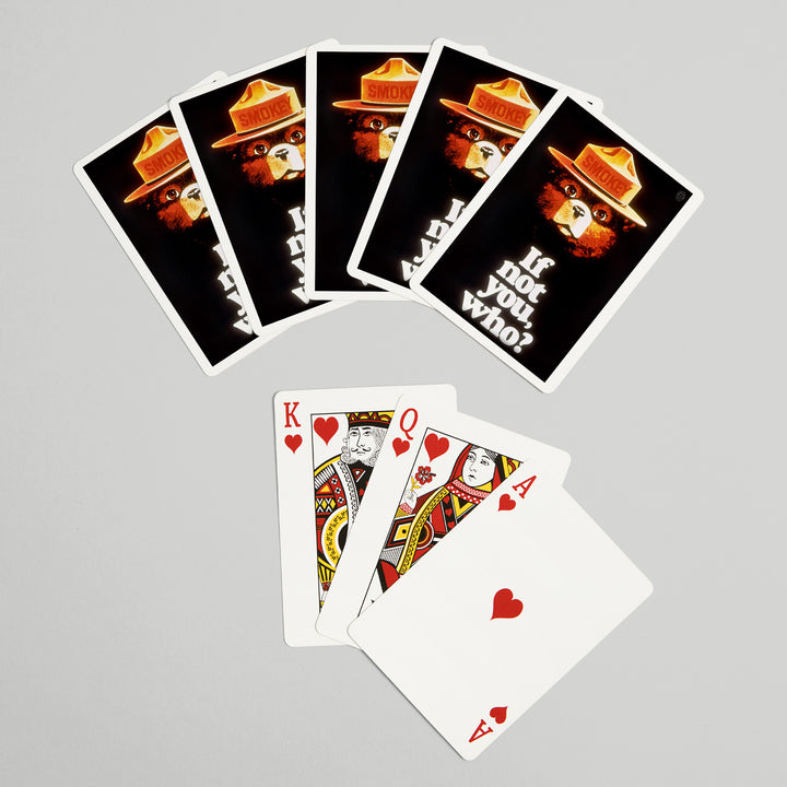 Playing Cards, Smokey Bear, If Not You, Who, Officially Licensed Vintage Poster, 52 Card Deck with Jokers in Box, Unique Art Cards Lantern Press 