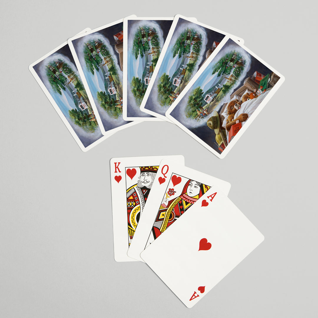 Playing Cards, Smokey Bear, In Bed Dreaming, Officially Licensed Vintage Poster, 52 Card Deck with Jokers in Box, Unique Art Cards Lantern Press 