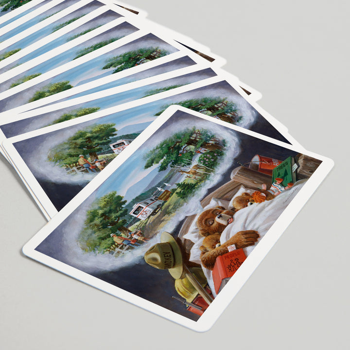 Playing Cards, Smokey Bear, In Bed Dreaming, Officially Licensed Vintage Poster, 52 Card Deck with Jokers in Box, Unique Art Cards Lantern Press 